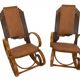 A pair of unique Art Deco rocking chairs, Poland, circa 1930.