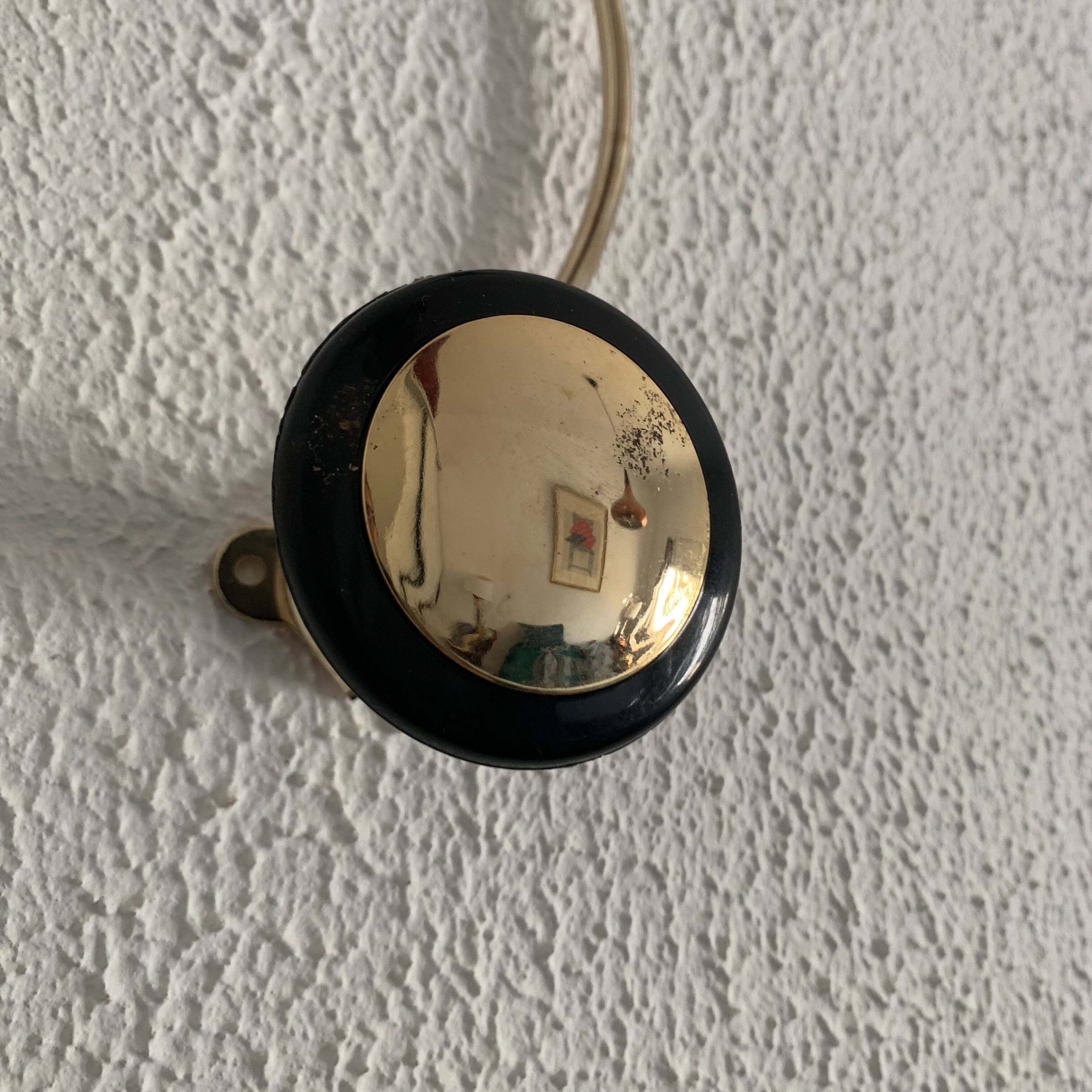 Portemanteau 2 patères doré et noir, 1960