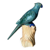 Old parakeet / parrot in porcelain