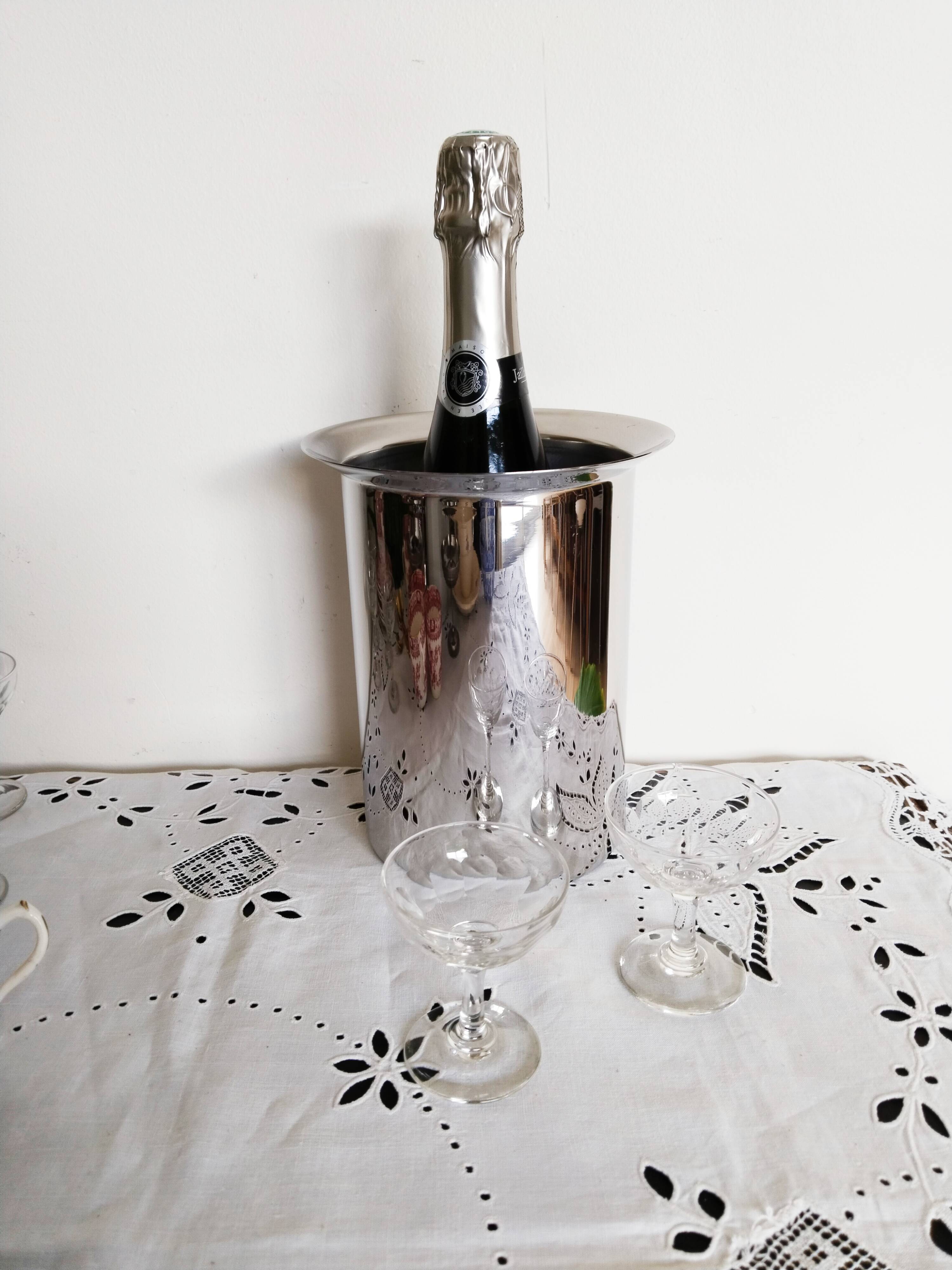 Guy Degrenne stainless steel Champagne bucket, ice bucket, cooler
