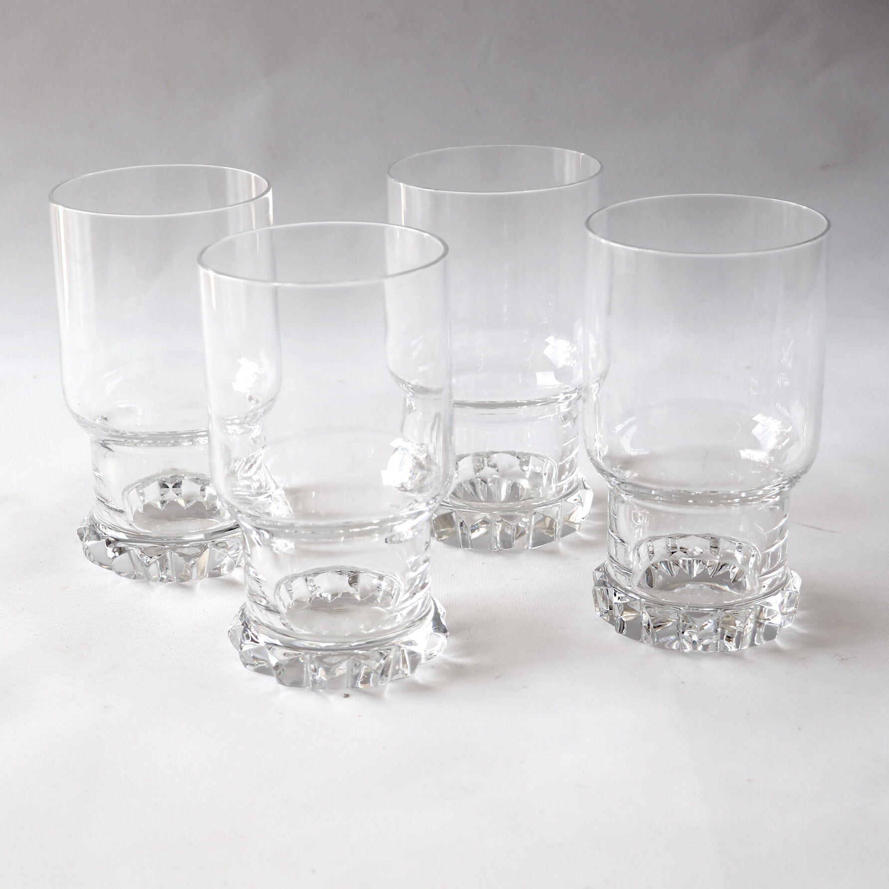 4 high crystal whisky glasses