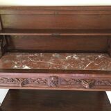 Oak and marble restaurant service console