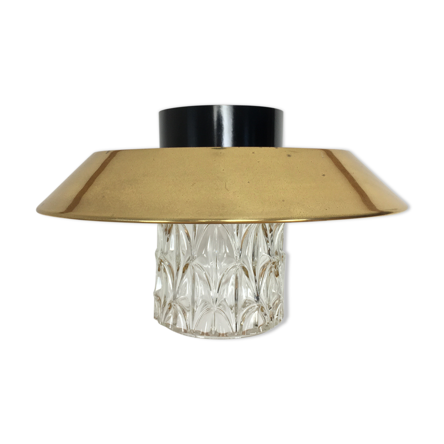 Suspension scandinave années 50, laiton et verre