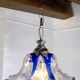Flower chandelier Murano Mazzega, blue glass, Italy, 1970