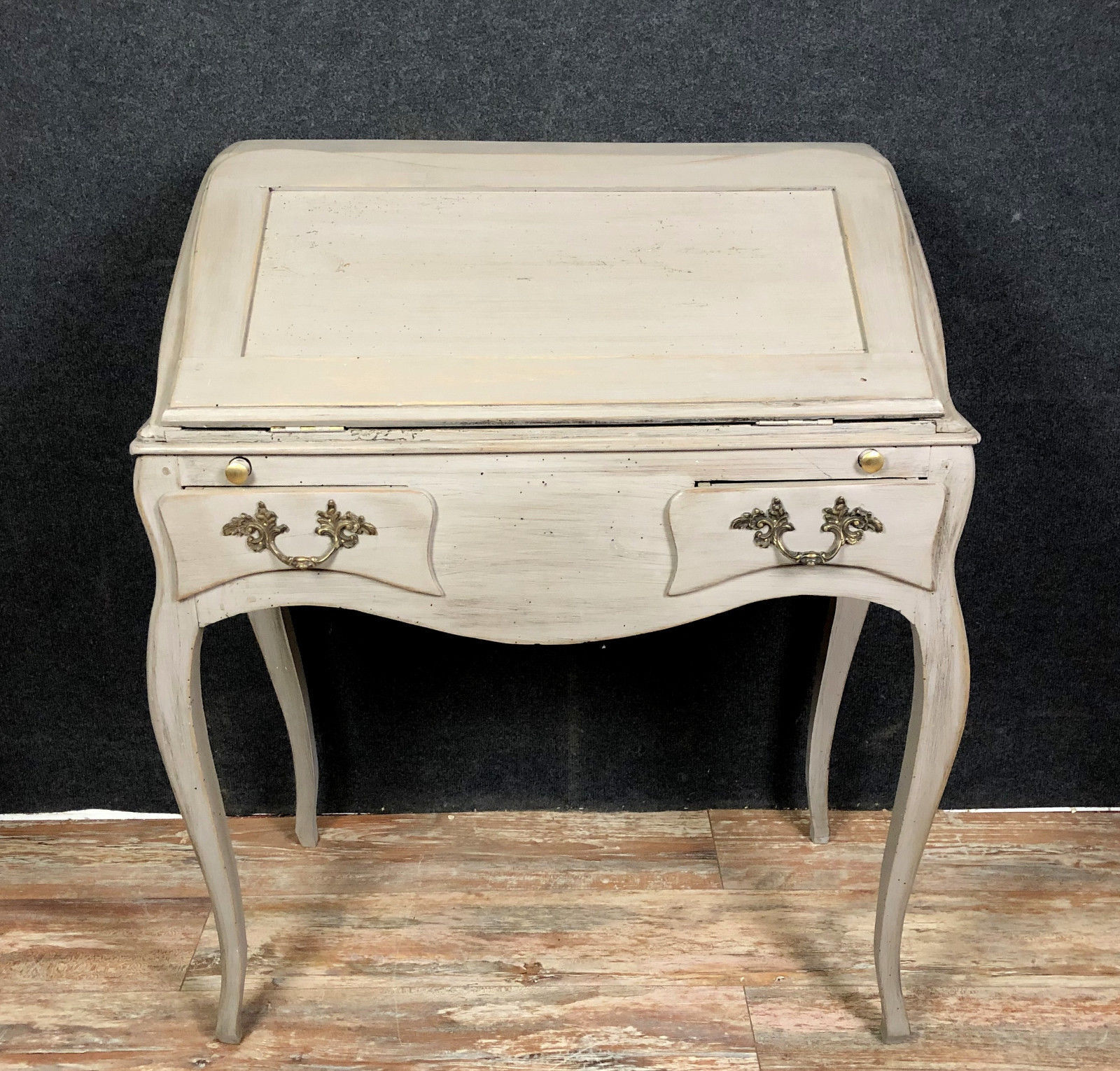 Nice desk secretaire time Napoleon III wooden lacquered.