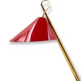 Mid-century red table lamp, Lumen Italy 1960s