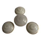 4 globes / white and gold lampshades / clichy glass