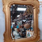 80s beveled gold mirror