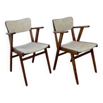 Paire de fauteuils de bridge vintage – style scandinave