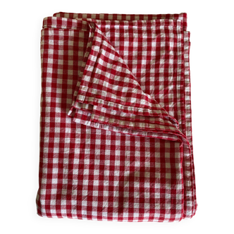 Nappe de campagne XXXL en toile vichy rouge coquelicot