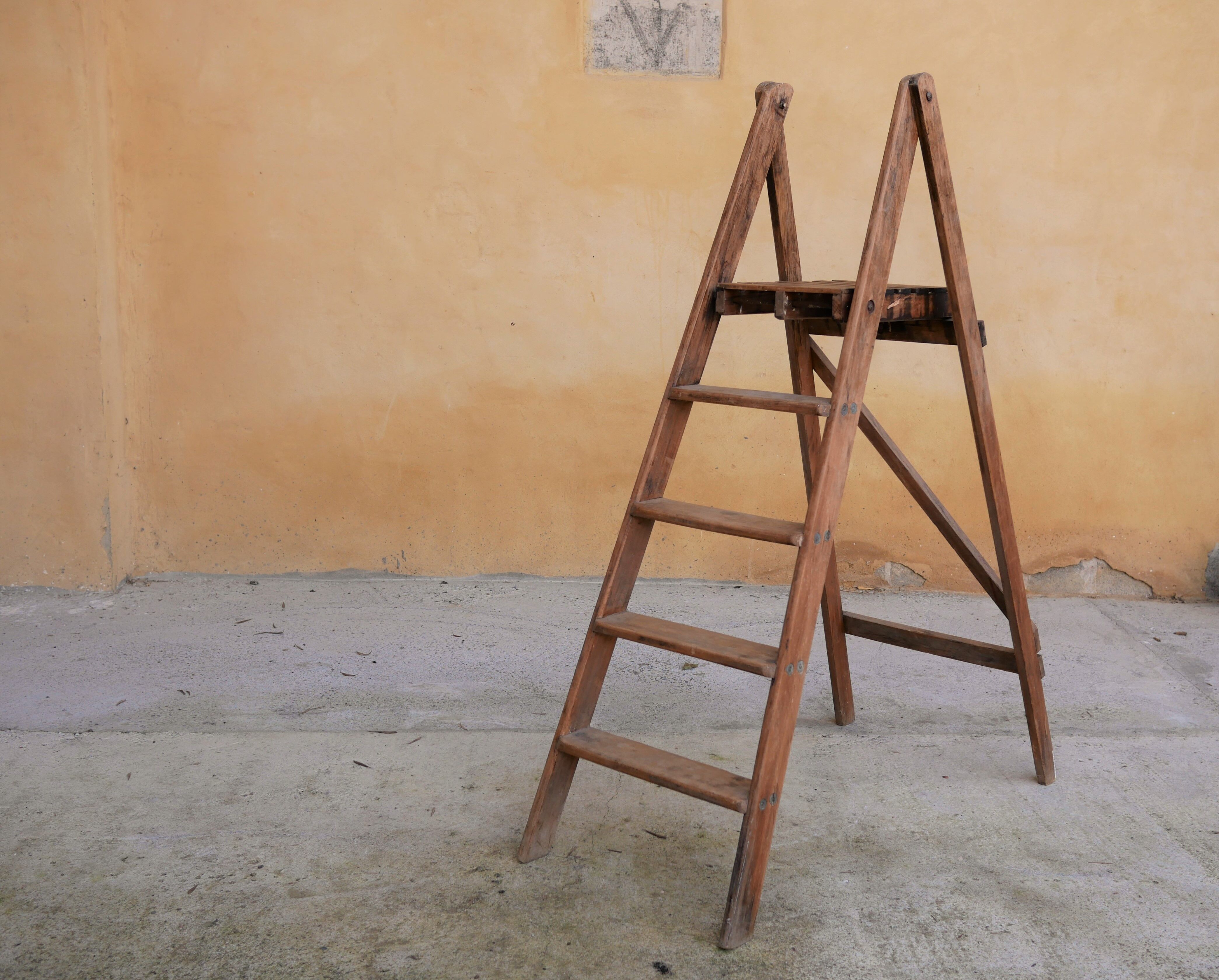 Vintage wooden stepladder