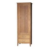 Rare: Parisian wardrobe, oak bonnetière from the 1950s