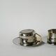 Duo of double-walled stainless steel espresso cups Made in Italy, Design 1970