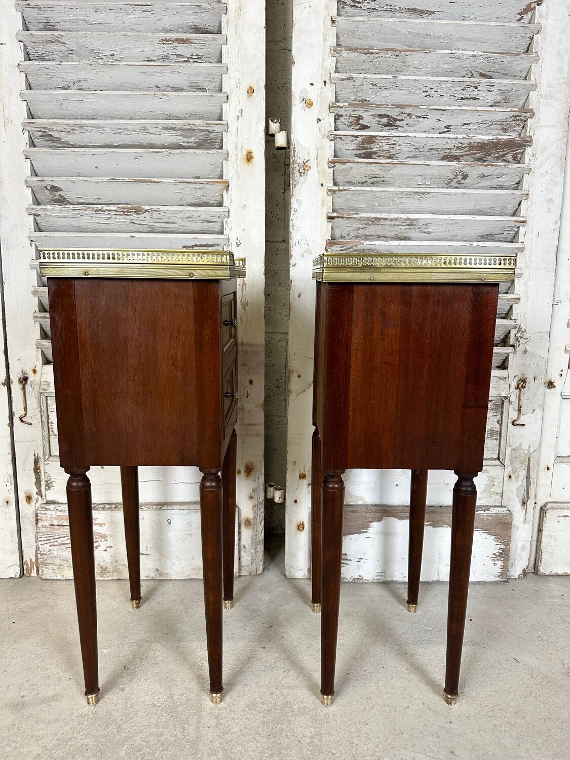 Pair of mahogany bedside tables