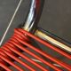 Scoubidou chair or vintage 1960 red chrome spaghetti chair