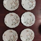 6 art nouveau dessert plates