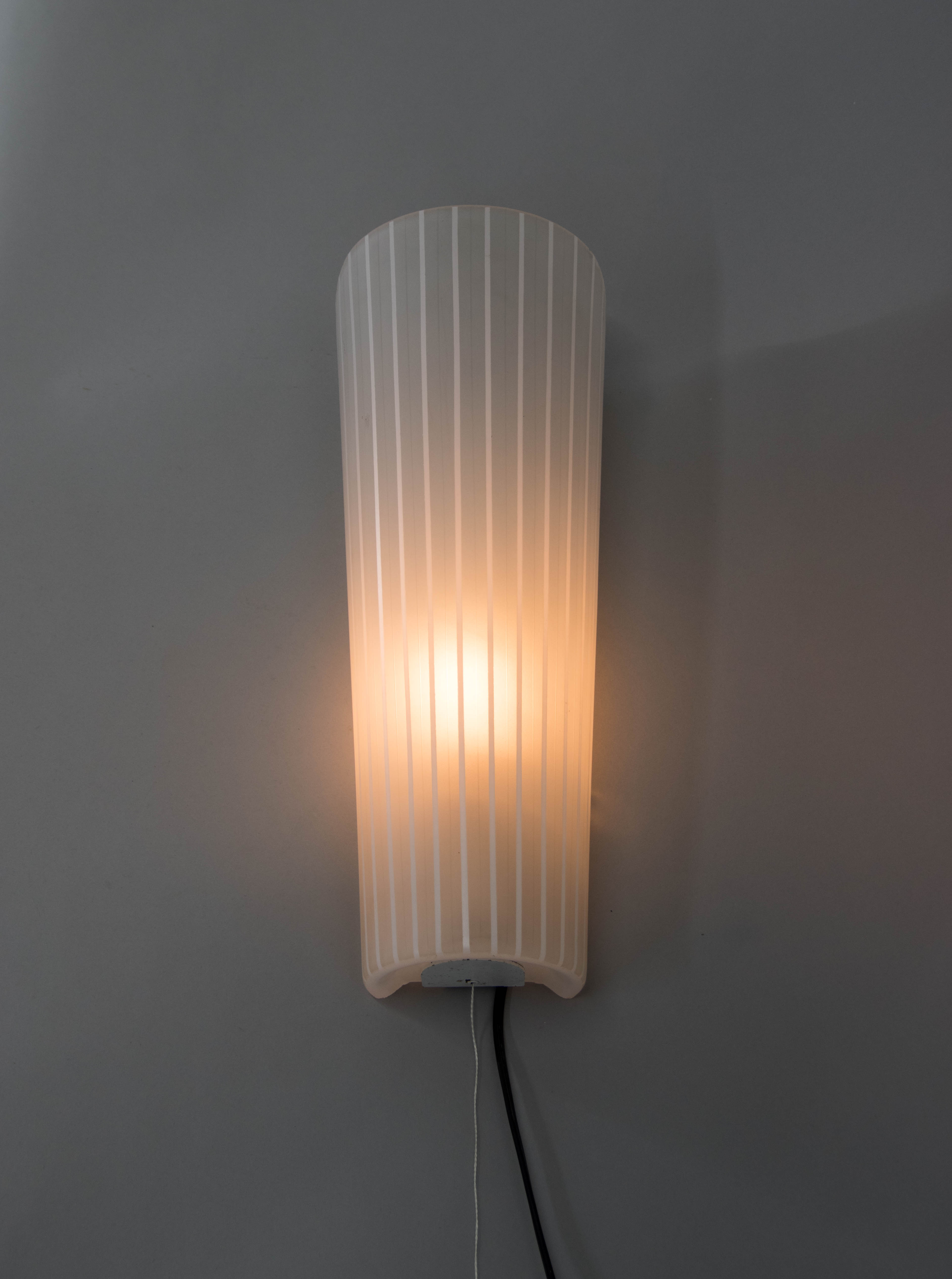 Glass wall lamp, europe, 1970s