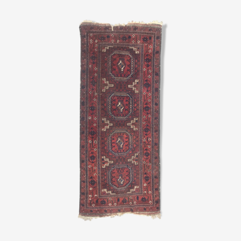 Antique tribal rug turkmen belutch 19th century handmade 104x237 cm