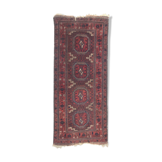 Antique tribal rug turkmen belutch 19th century handmade 104x237 cm