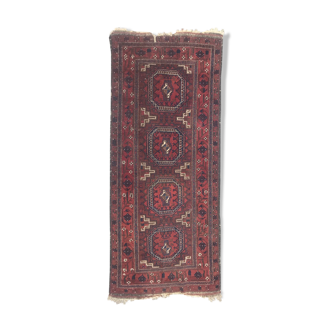 Tapis ancien tribal turkmen belutch 19e siècle fait main 104x237 cm