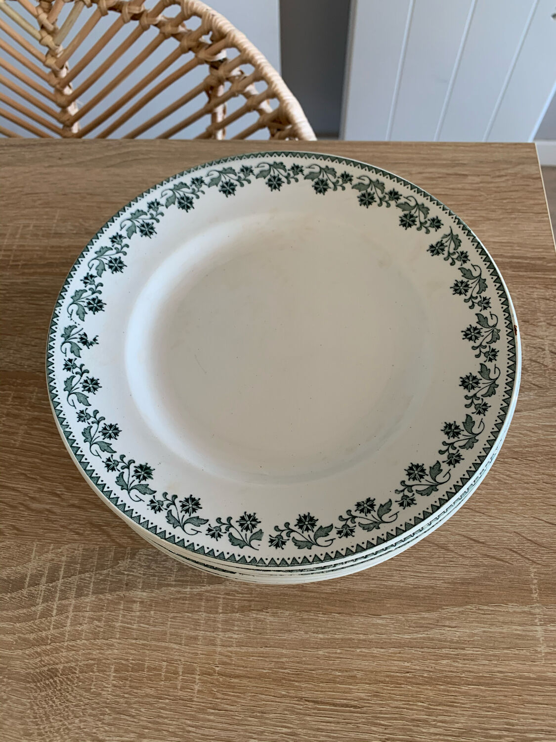 8 assiettes plates terre de fer collection georgette de moulin des loups et hamage france