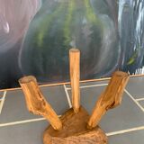 Vintage tripod raw wood stool