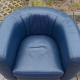 Zanotta Onda set Sofa & 2 Chairs blue leather