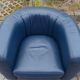 Ensemble canapé & 2 fauteuils en cuir bleu Zanotta Onda