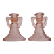 Set of 2 pink Luxval Art Deco candle holders