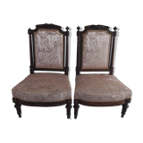 2 chauffeuses en palissandre d'époque Napoléon III
