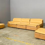 Bogo sofa in leather and suede, by Carlo Bartoli for Rossi di Albizzate