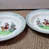 Assiettes en faïence Moulin des loups 1940/50