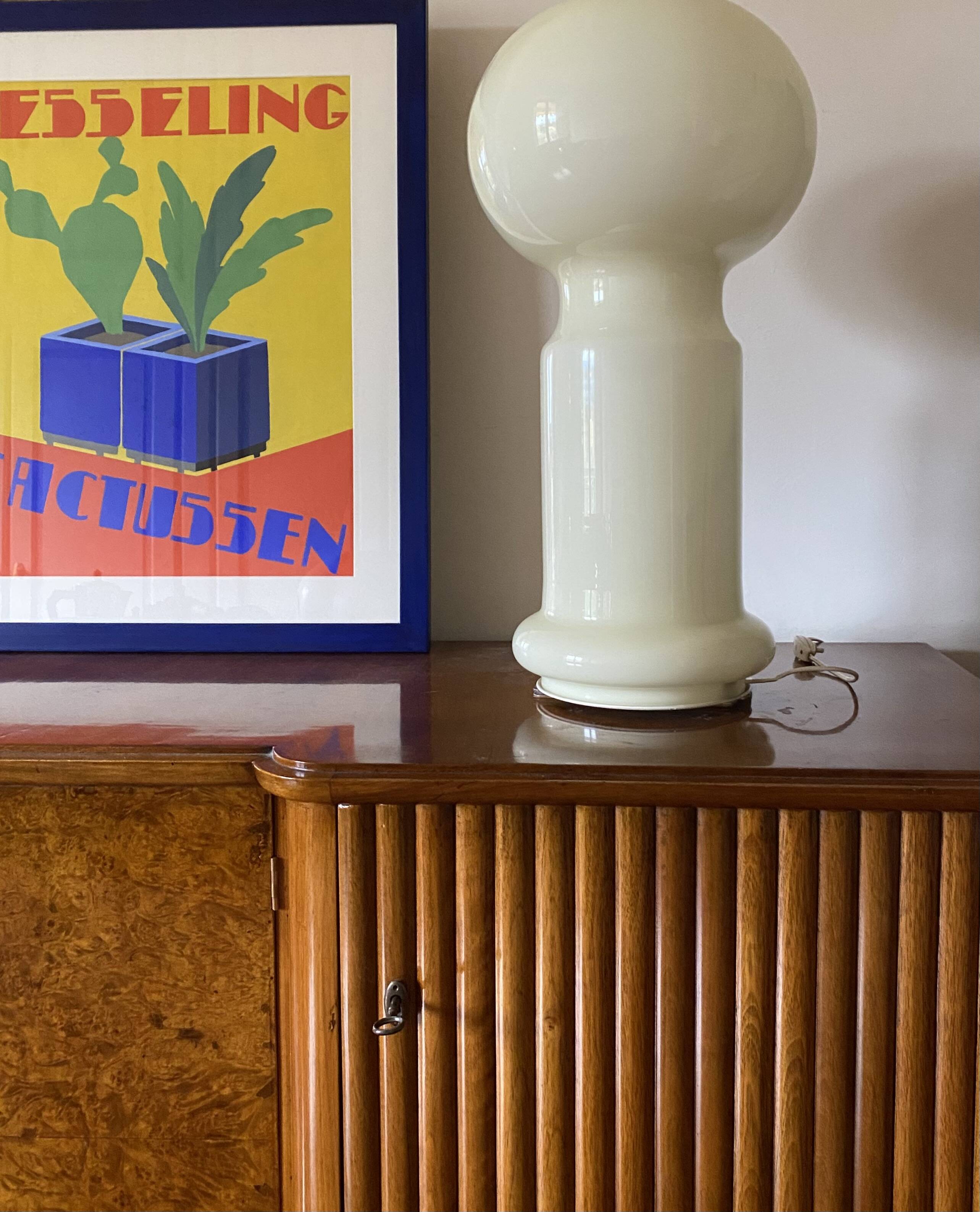 Space Age rare monumental Murano glass table lamp, Vistosi, 1960s