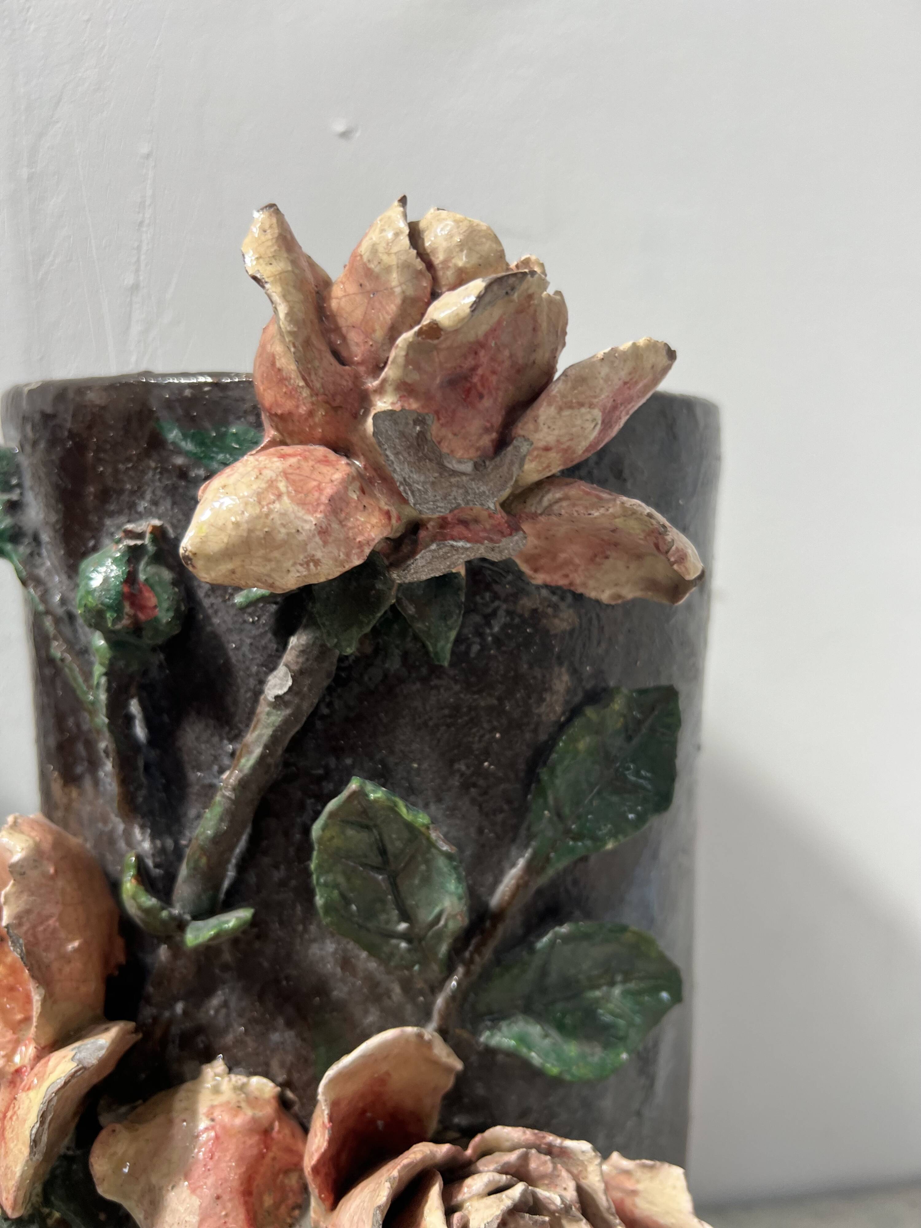 Pair of 20th century slip tube vases