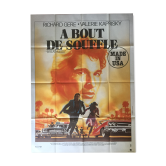 Affiche cinéma "A bout de souffle made in USA" Richard Gere 120x160cm 1983