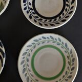Dinette series of five flat plates in earthenware XXth