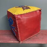 Small children's leather pouf 60's