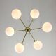 Mid-century Italian Brass and Opaline Chandelier, 50s