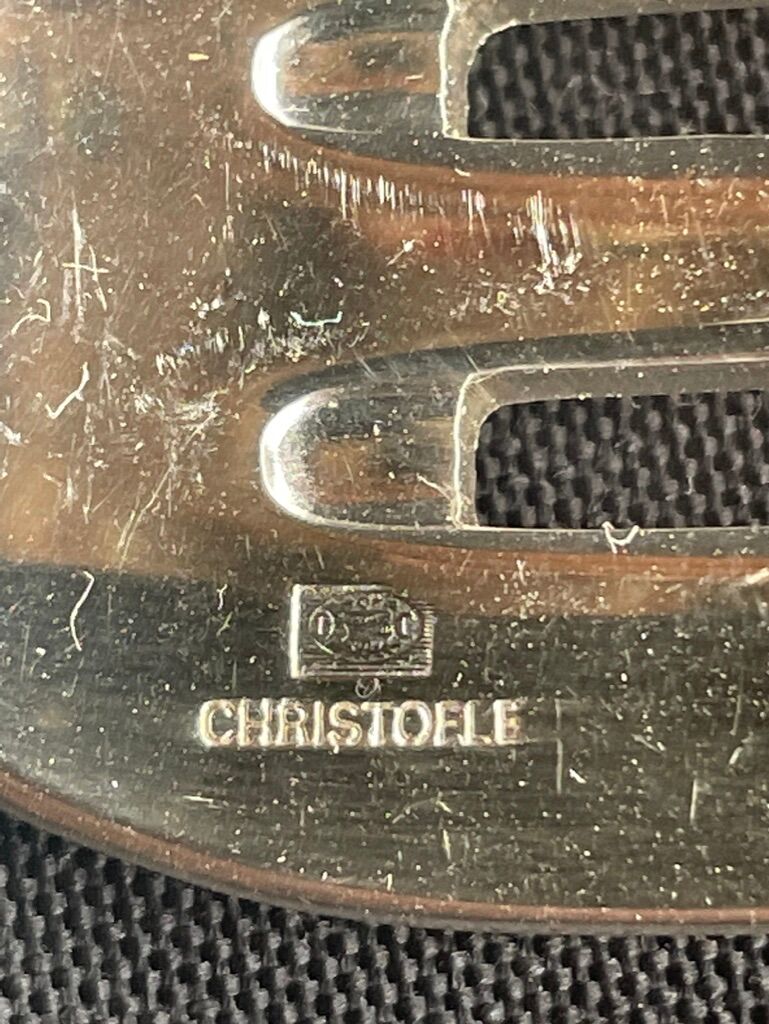 Christofle model América silvered metal tableware cutlery