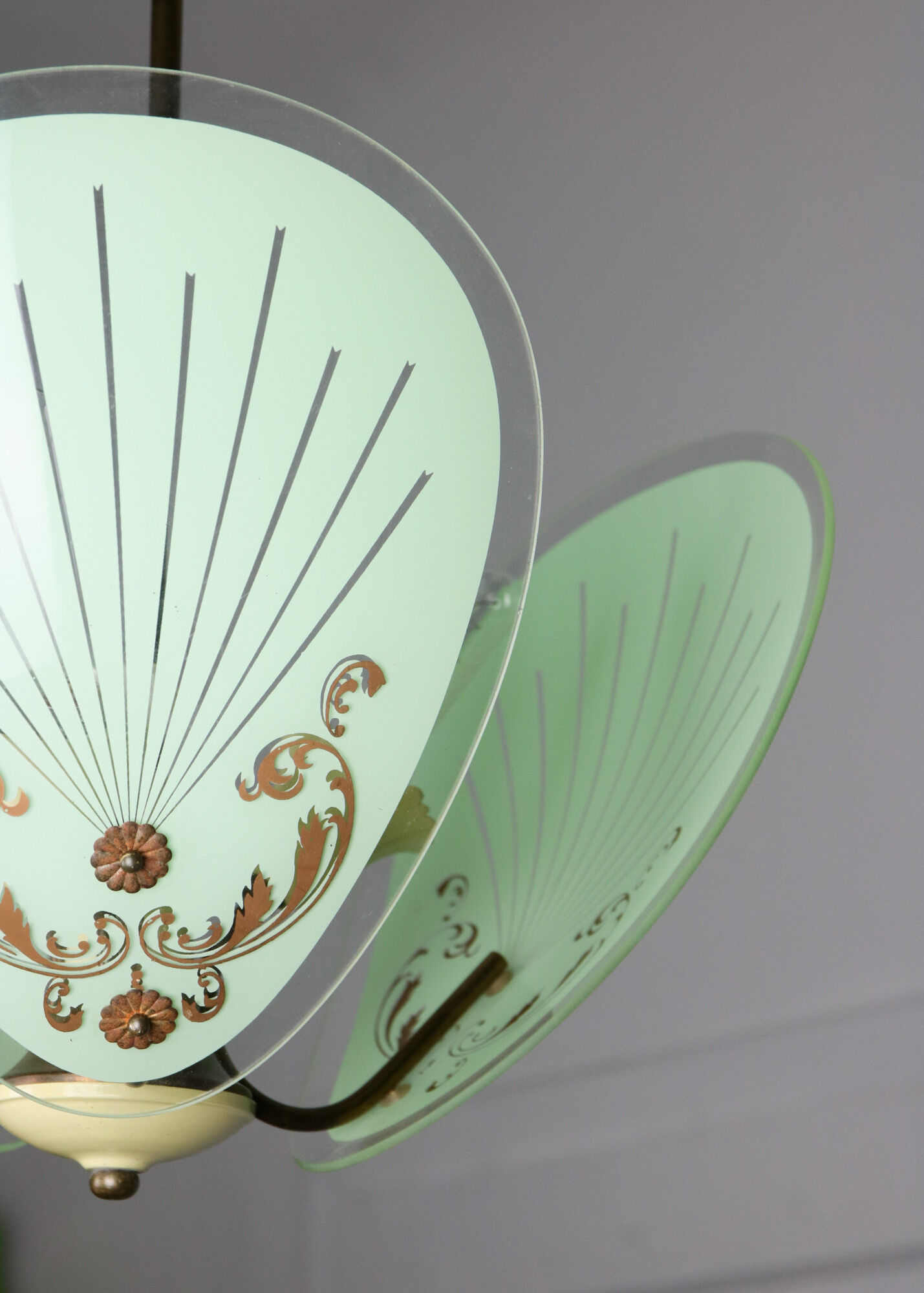Vintage murano glass pendant light, 1950s