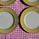 4 yellow L'amandinoise vintage dinner plates