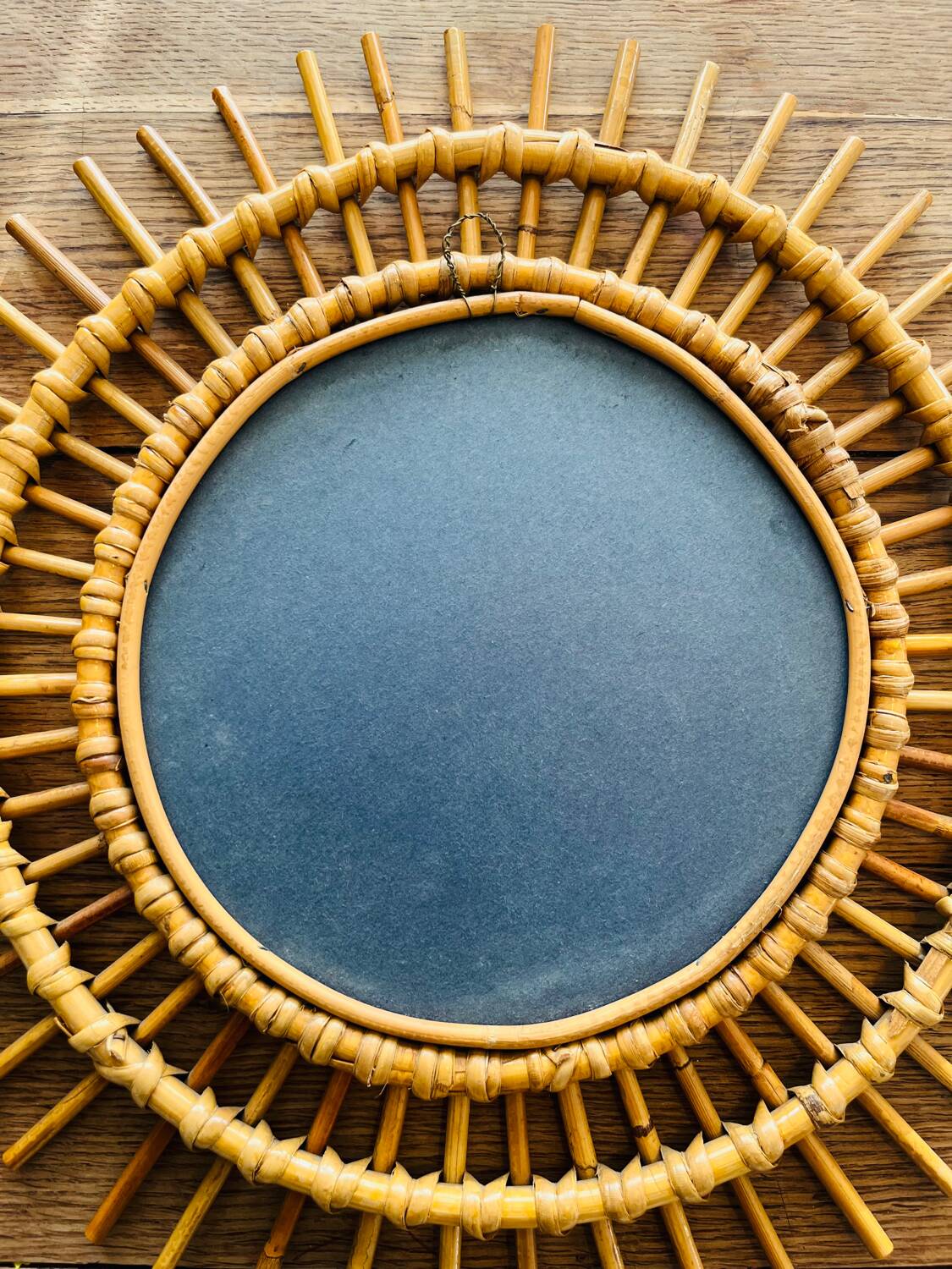 Authentic rattan sun mirror 60s