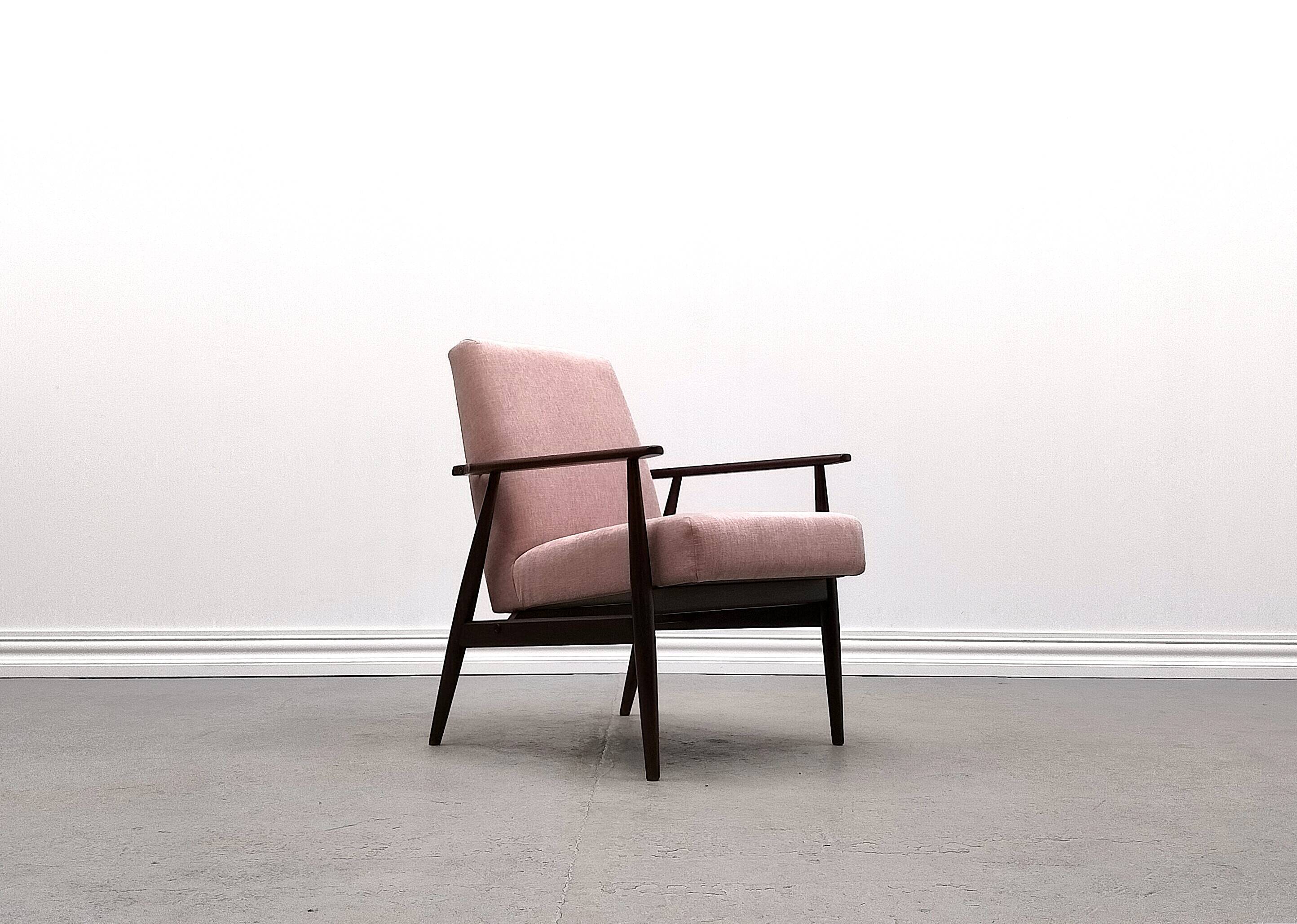 1960 Henryk Lis Mid Century Armchair in Pink