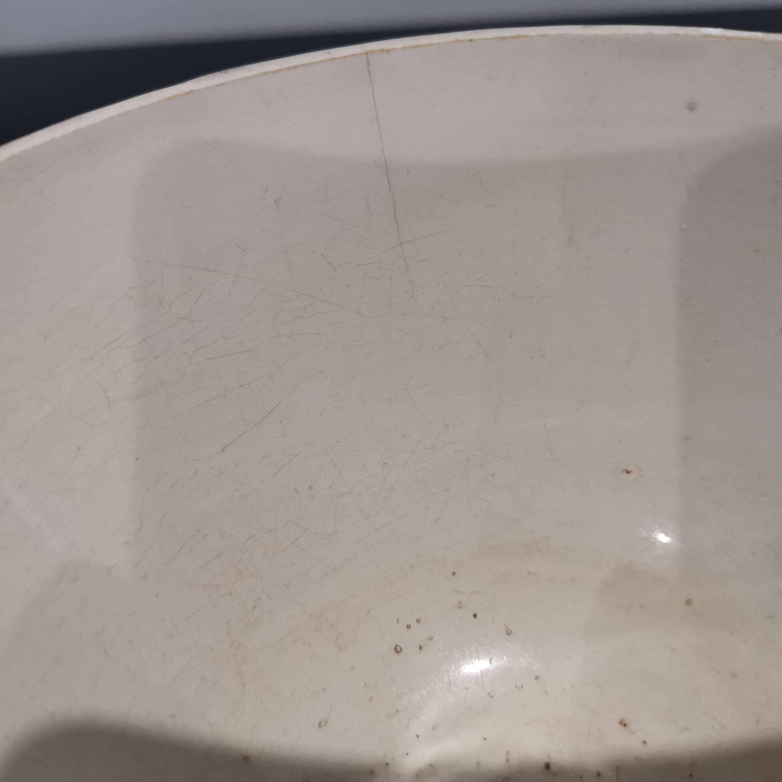 Old porcelain bowl "Moulin des loups" ceramics from Saint-Amand