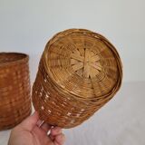 Set of 2 rattan pot covers