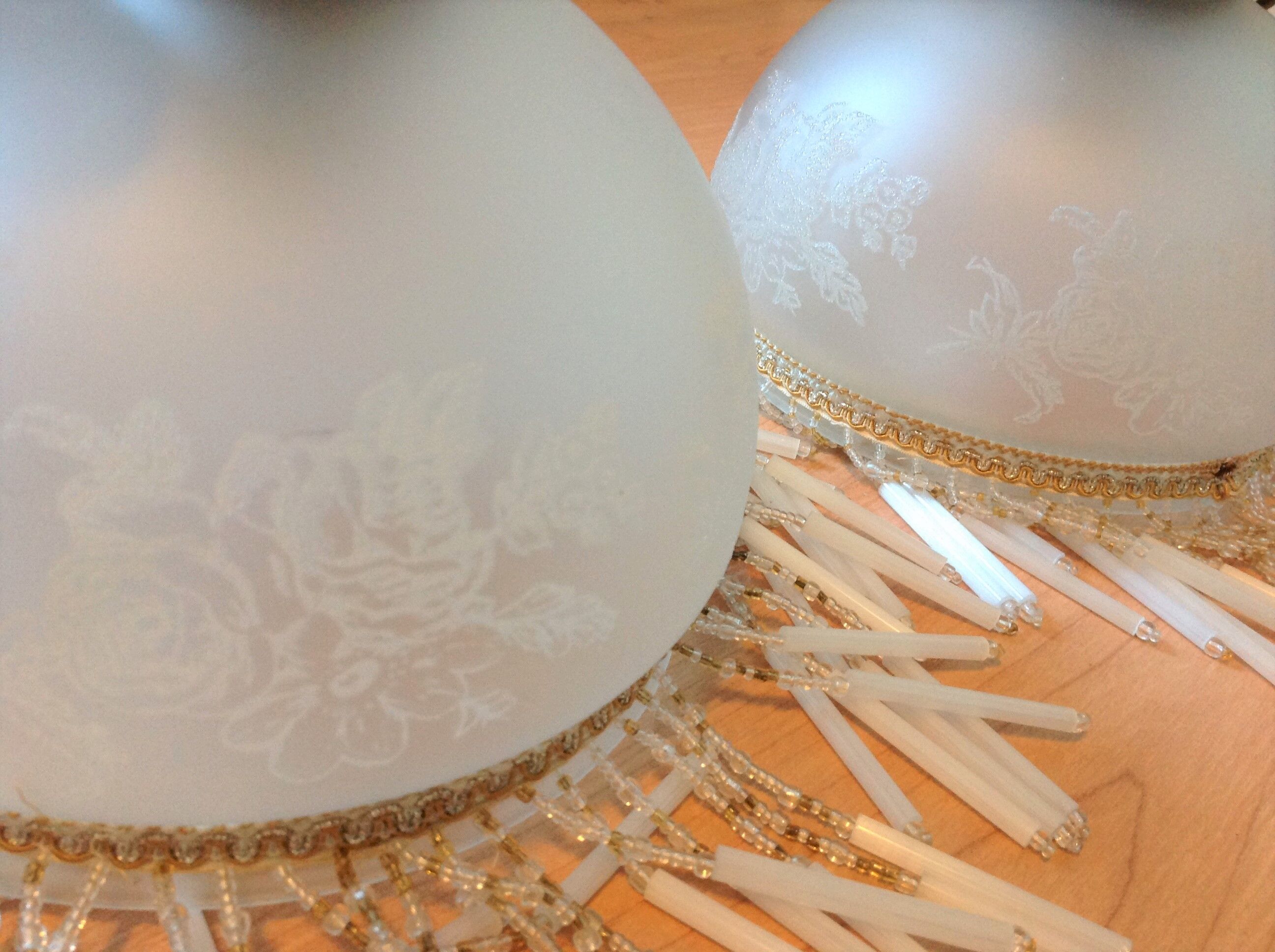 Pair of art deco style frosted glass globes