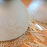Pair of art deco style frosted glass globes