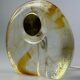 60s 70s table lamp Murano glass brass color inclusions space age design