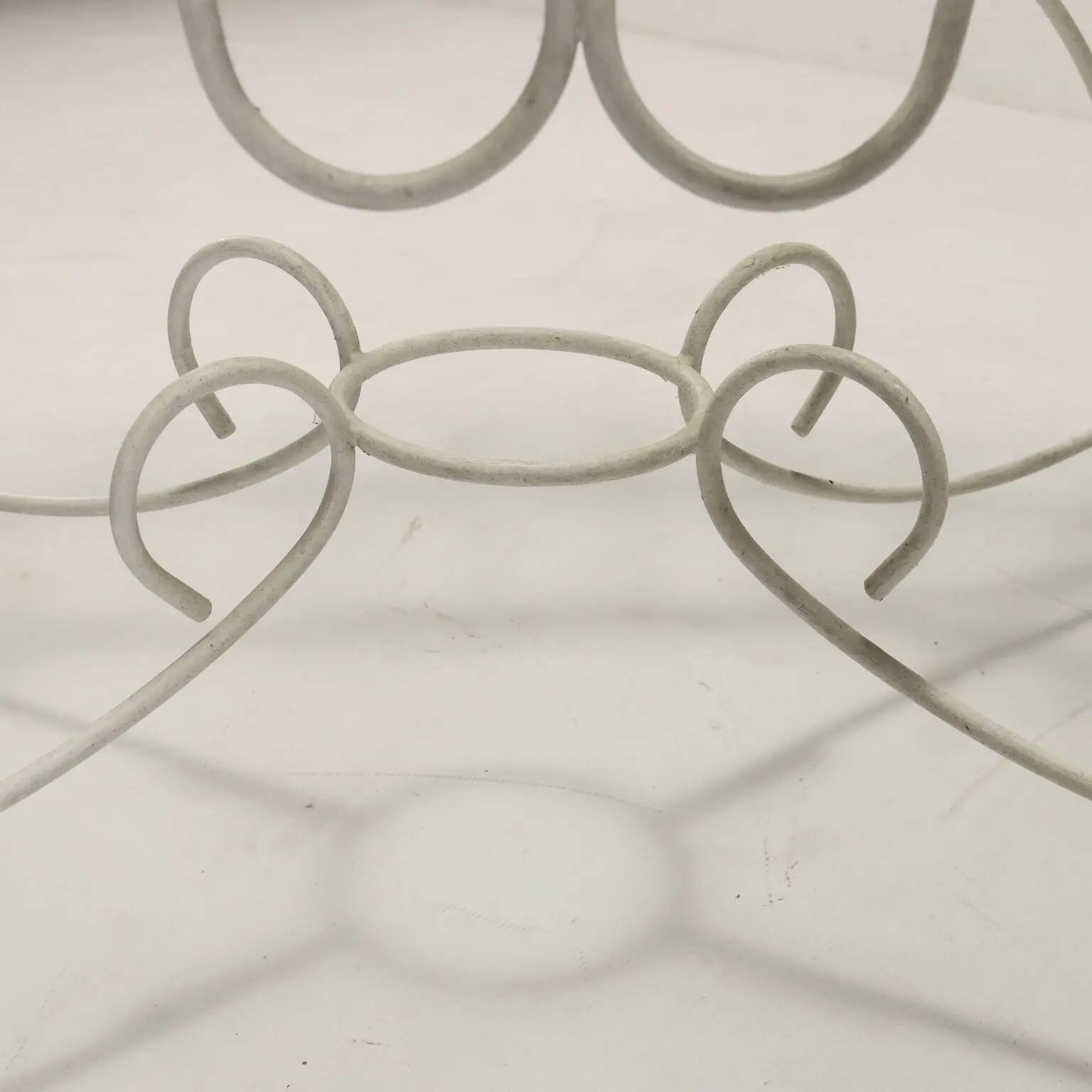 Vintage white enamelled iron garden table, Italy, 1960s