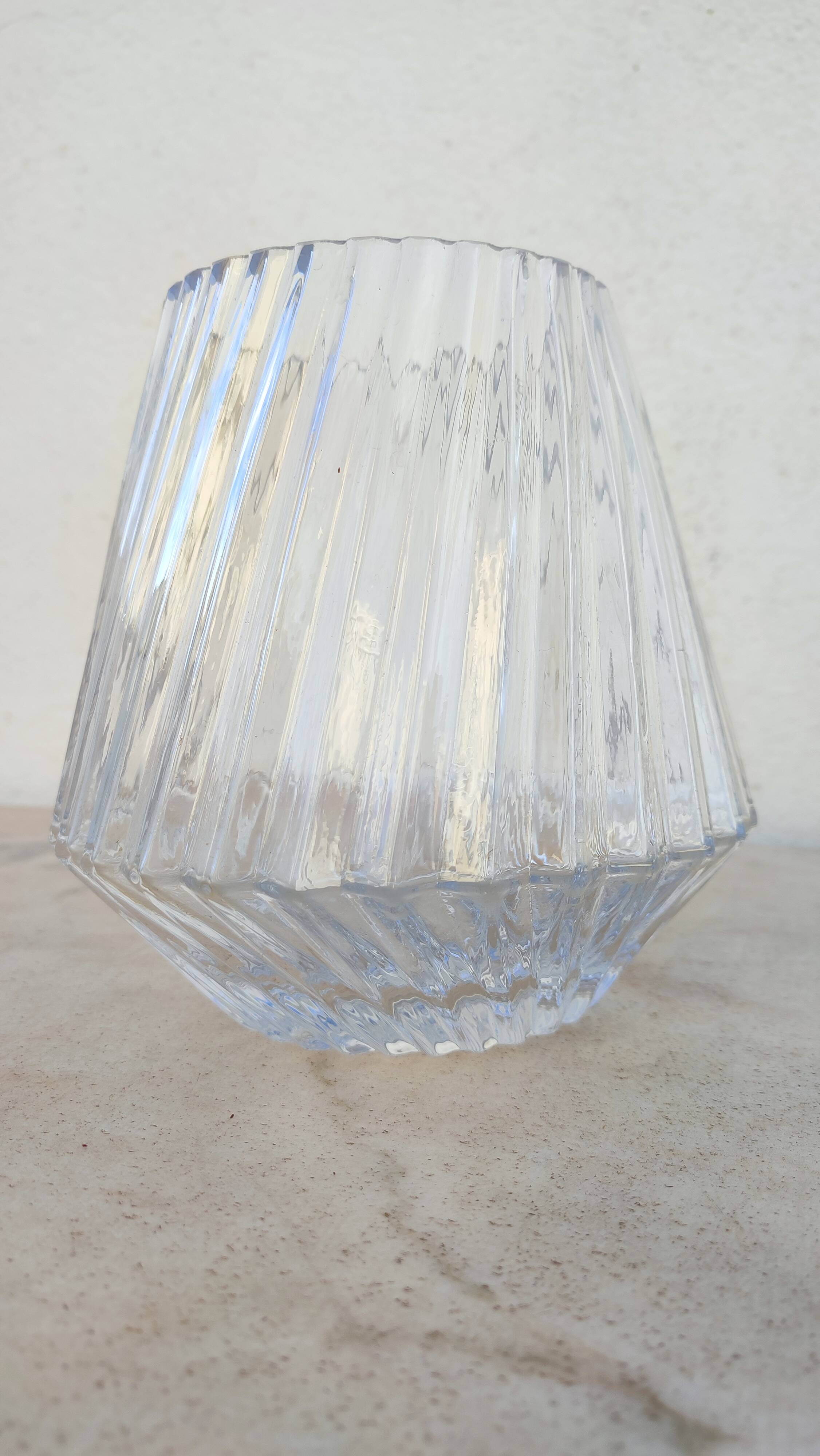 Contemporary embossed crystal vase